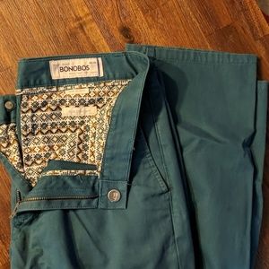 Blue/Green Bonobos Washed Chinos 30/30
